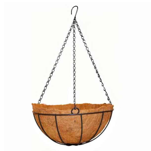 Vaso Pendurar 25cm Pendente Ferro Fibra Coco