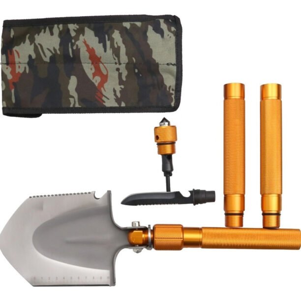 Kit Pá Tatica Dobrável Militar Escavação Multifunciona