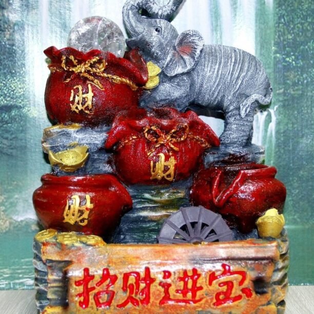 Fonte Água Cascata Feng Shui Com Luz Decoração