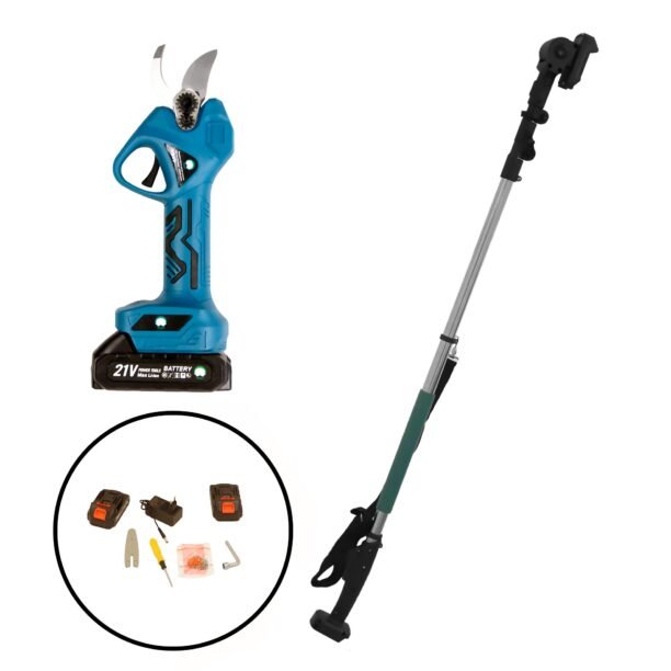 Kit Haste 3m C/ Tesoura de Poda Elétrica 2 Bateria 21V