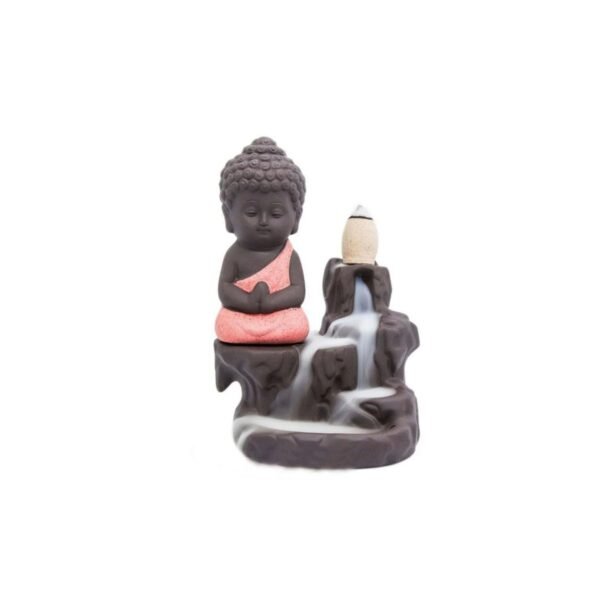 Incensário Buda Meditando Fumaça Gratidão Budismo
