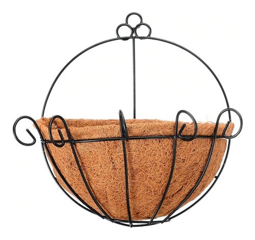 Meio Vaso 30cm Pendente De Ferro Fibra Coco