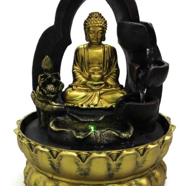 Fonte Cascata Água Relaxante Buda Com Bomba