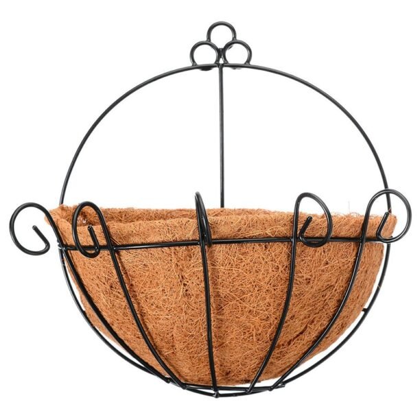 Meio Vaso 25cm Parede De Ferro Com Fibra Coco