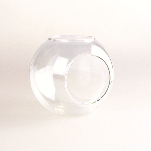 Vaso de Vidro Para Suculenta Aberto 2 Lado 8CM