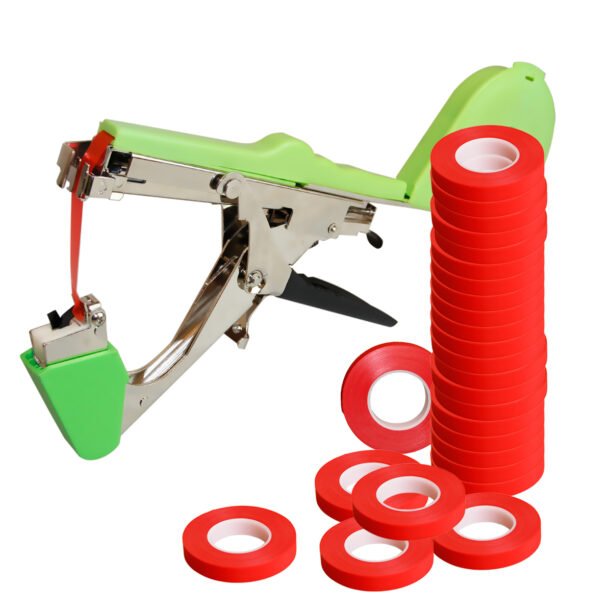 Kit Grampeador Amarrar Galho Com Fita De Jardinagem