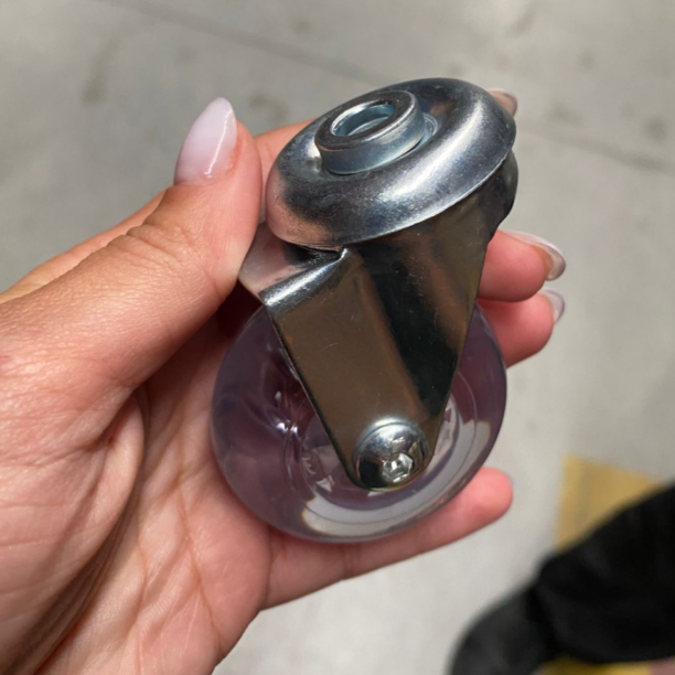 Rodízio Silicone Giratório 50mm S/Freio S/Parafuso