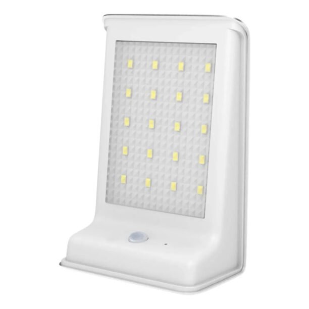 Luminária Parede Solar Alumínio 20 Led BQ Jardim Sensor